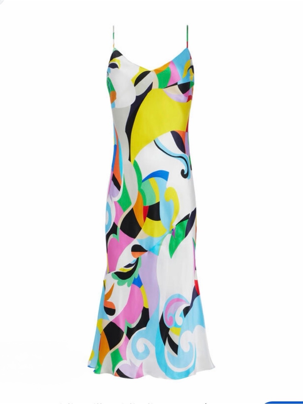 L'AGENCE Multicolor Abstract Slip Maxi Dress